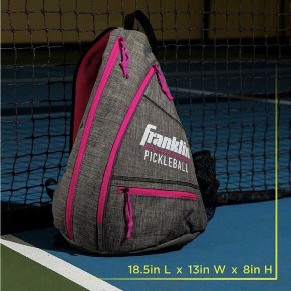 Franklin Pickleball Backpack Sling Bag Gray Pink Trim - Picture 5 of 10
